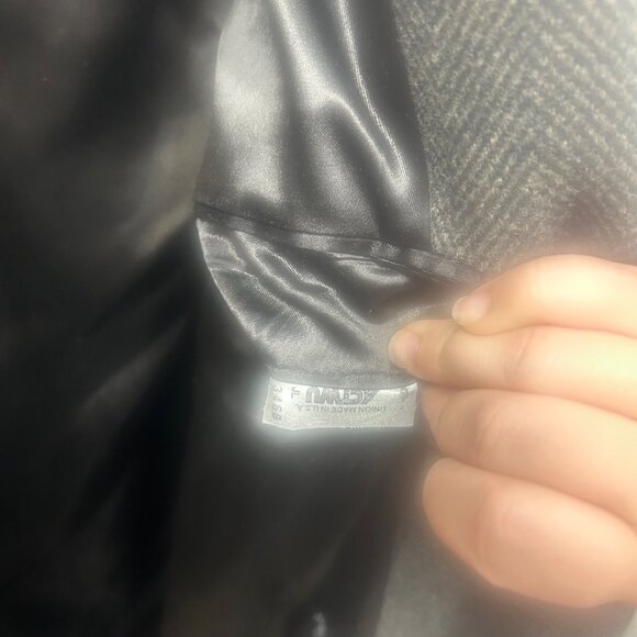 Polo Ralph Lauren Double-Breasted Wool Herringbone Overcoat Black Velvet Collar - Picture 4 of 12